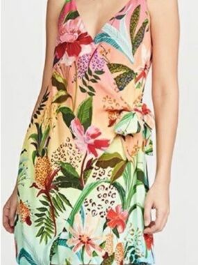 NWT FARM Rio Tropical Floral Mini Dress - Pink, Green, Peach